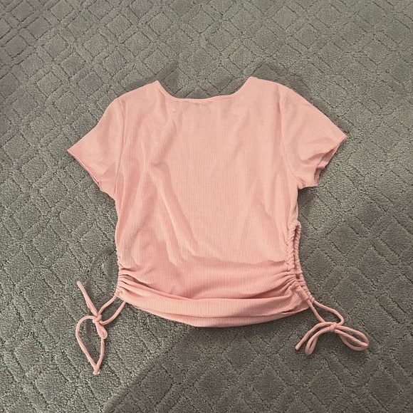 Pink Ruched Side Tie Top - Picture 5 of 5